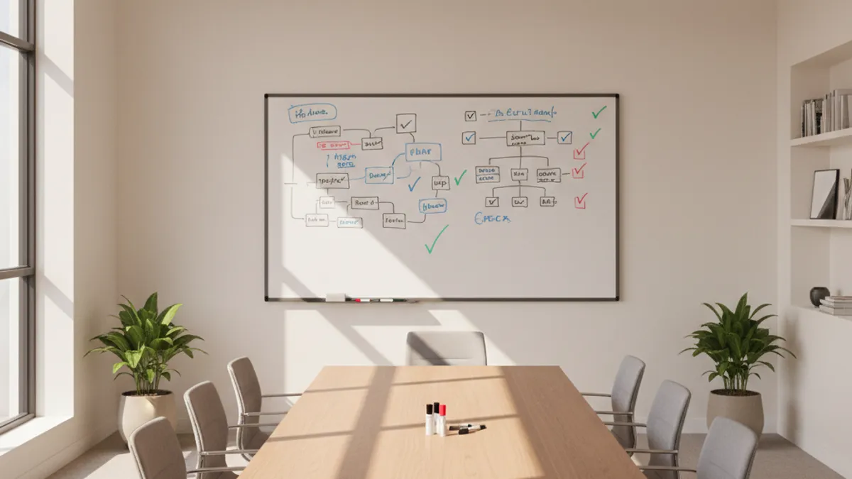 営業のAI影響度チェックリストが書かれたホワイトボード