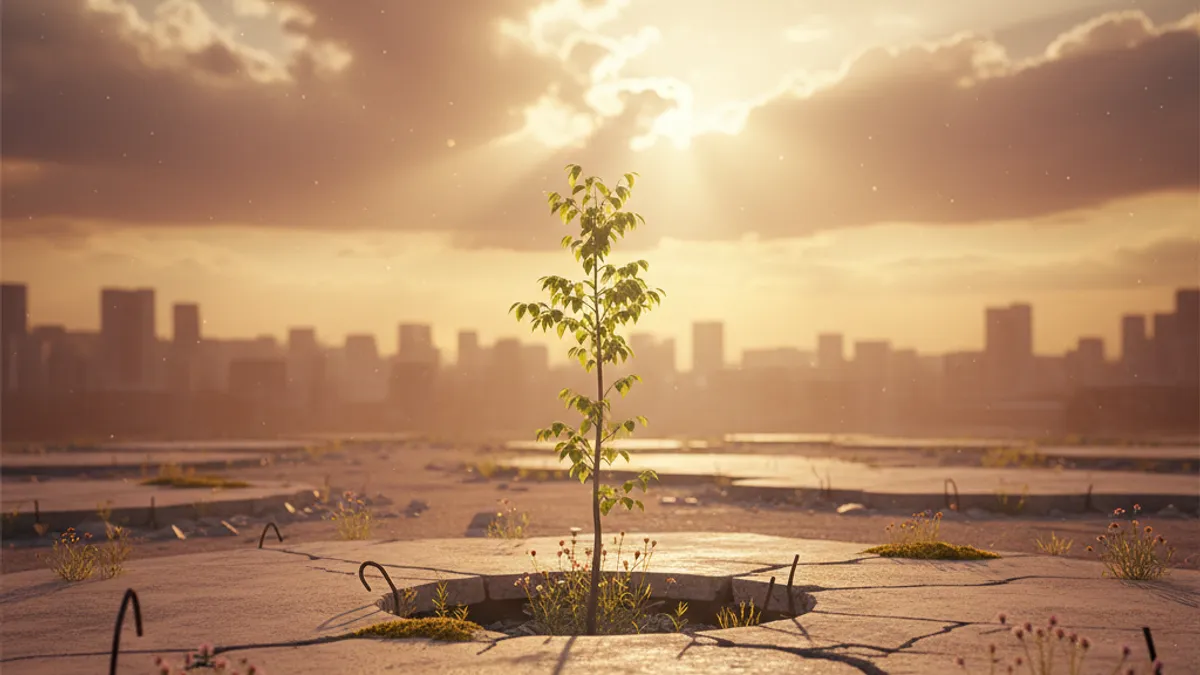 成長を象徴する光の差す風景
