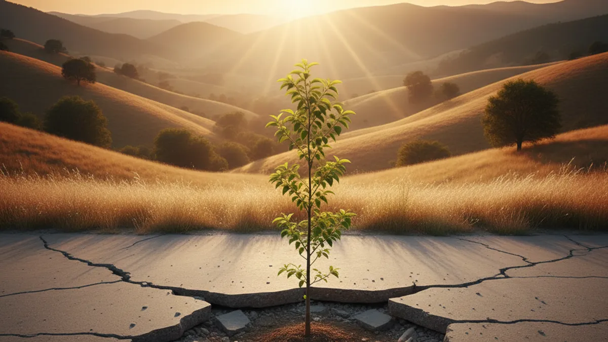 成長を象徴する光の差す風景