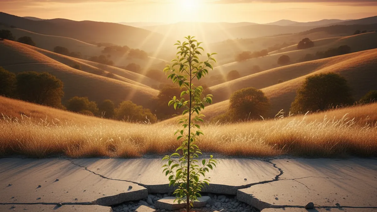 成長を象徴する光の差す風景