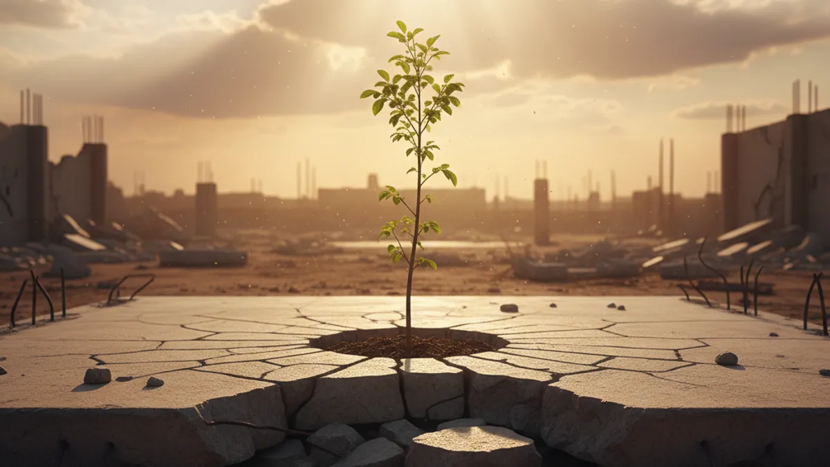 成長を象徴する光の差す風景