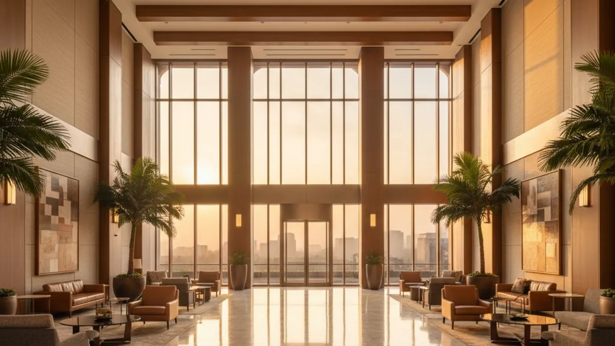 大手企業の荘厳なオフィスロビー