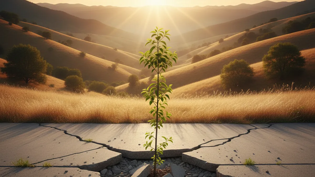 成長を象徴する光の差す風景