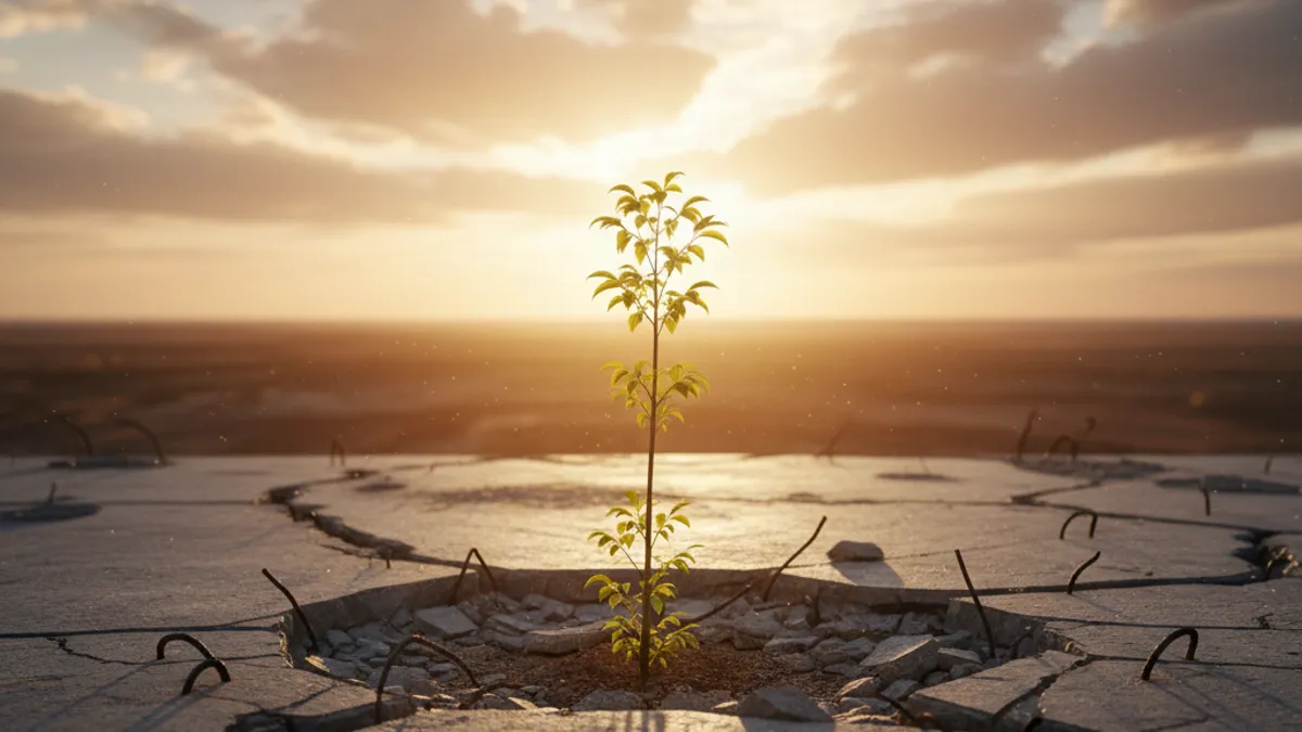 成長を象徴する光の差す風景