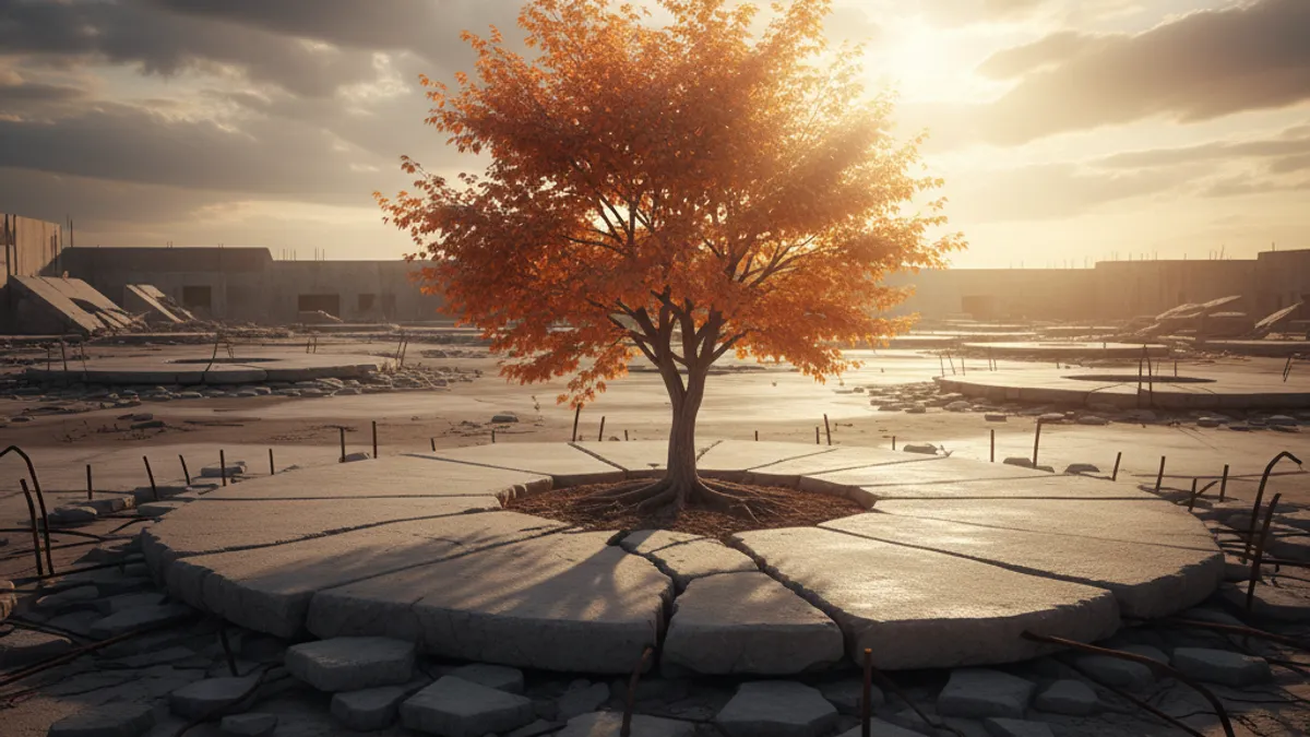 成長を象徴する光の差す風景