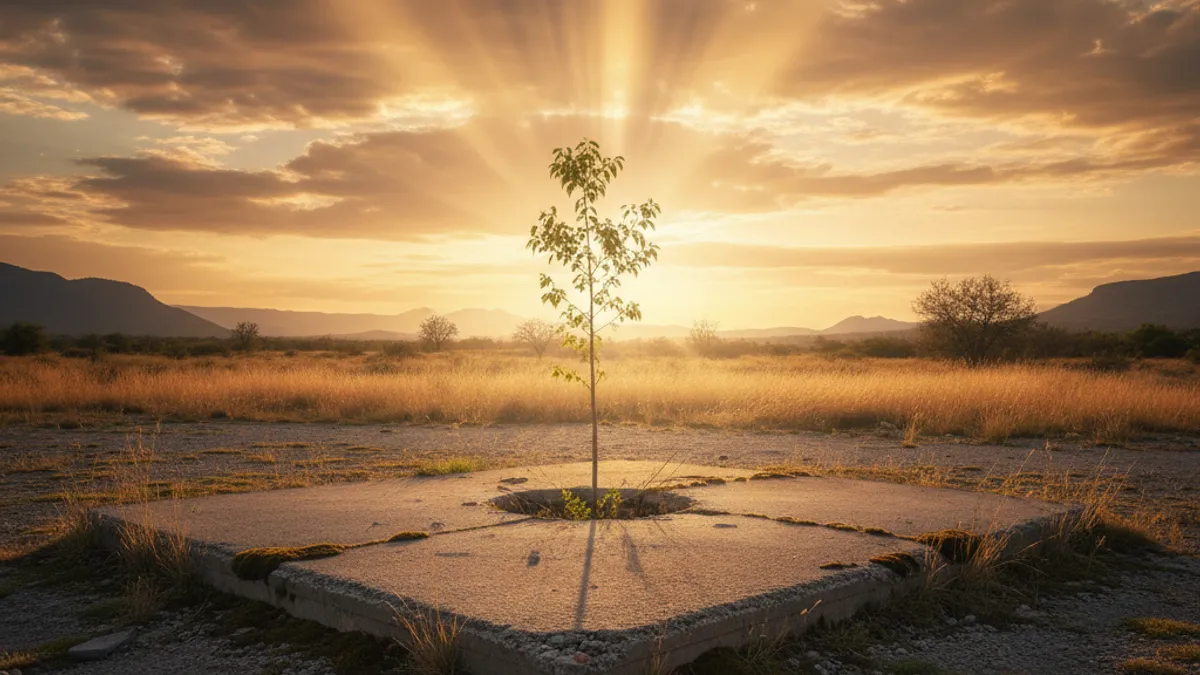 成長を象徴する光の差す風景