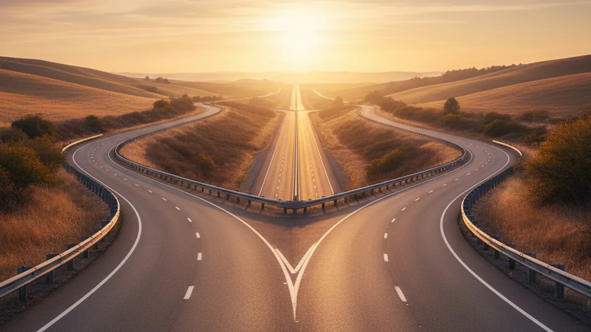 キャリアチェンジを象徴する2つの道