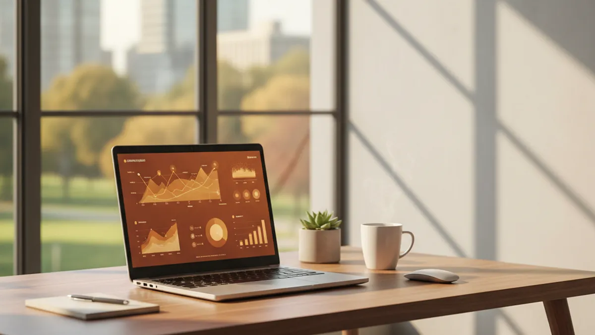 データ分析を象徴するモダンなワークスペース