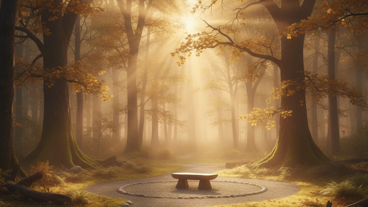 不安から明瞭さへ向かう森の光