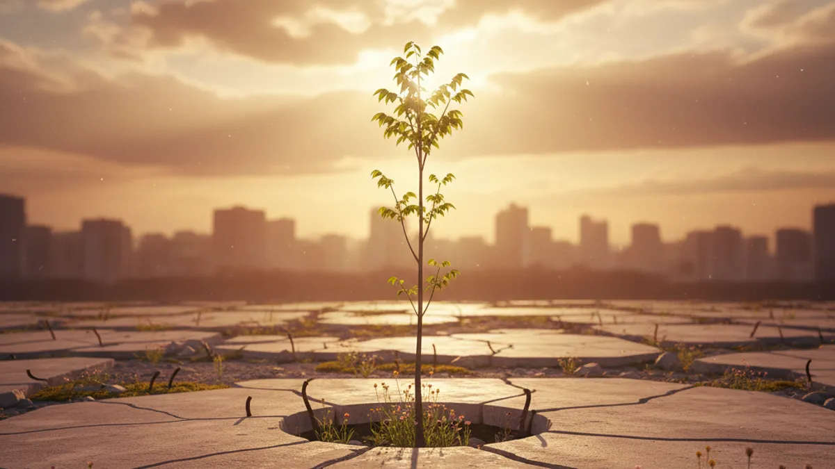成長を象徴する光の差す風景