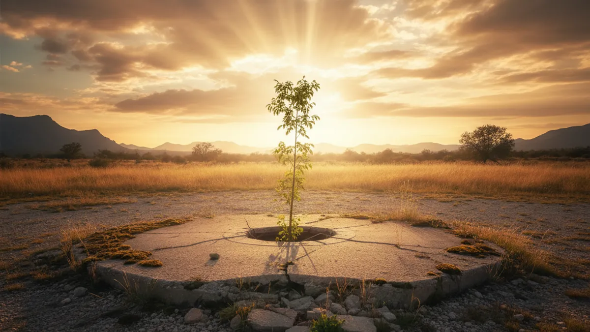 成長を象徴する光の差す風景