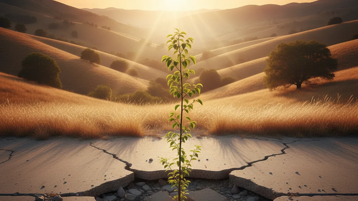 成長を象徴する光の差す風景