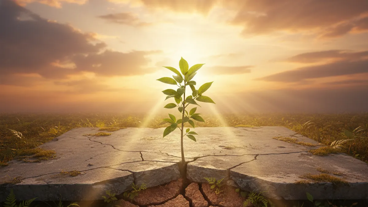 成長を象徴する光の差す風景