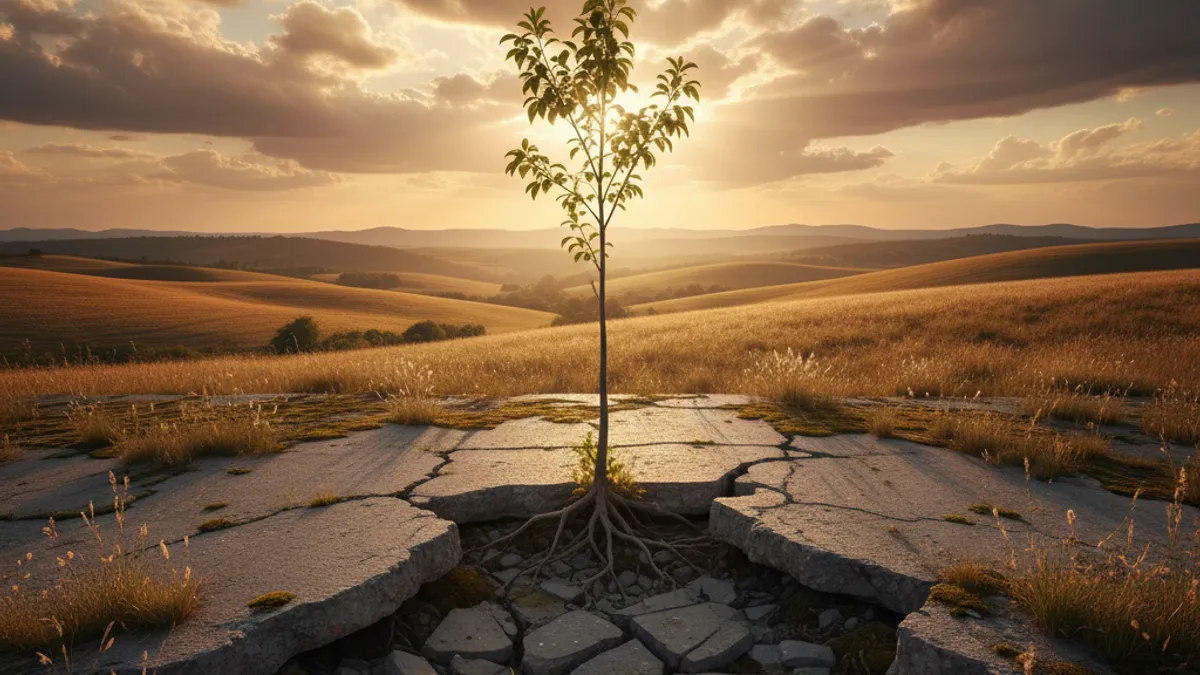 成長を象徴する光の差す風景