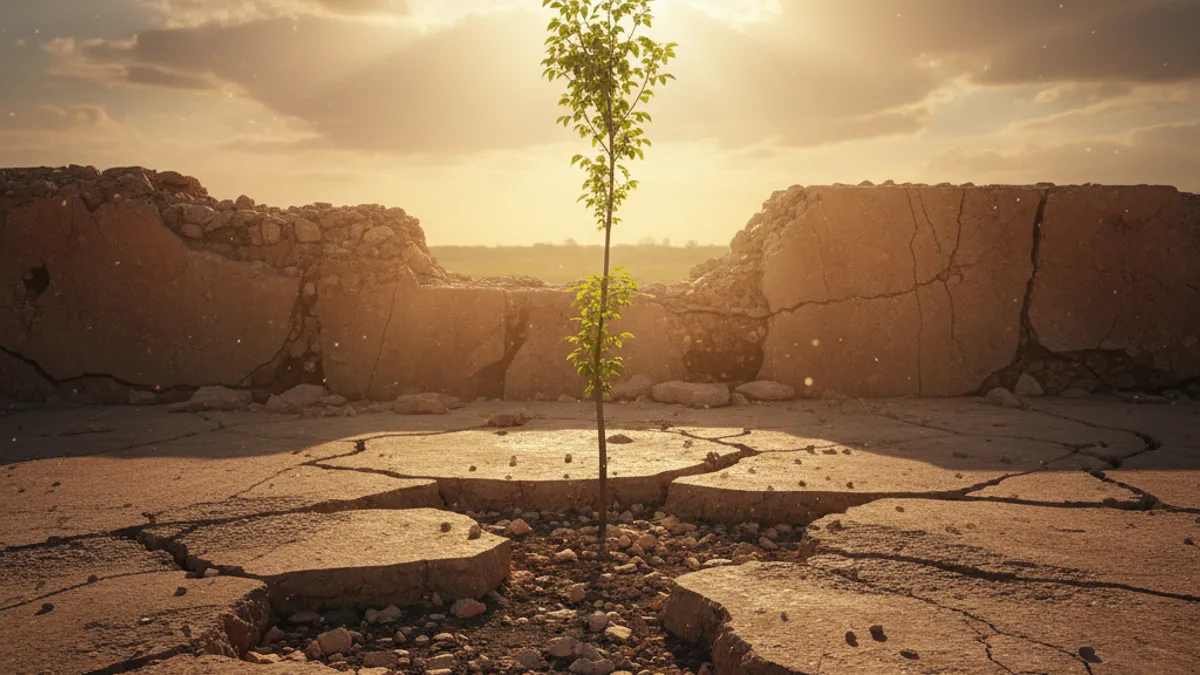 成長を象徴する光の差す風景