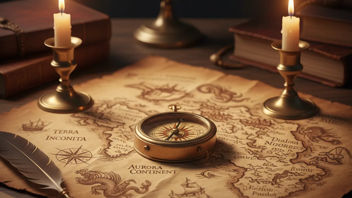 方向性を示す羅針盤と地図