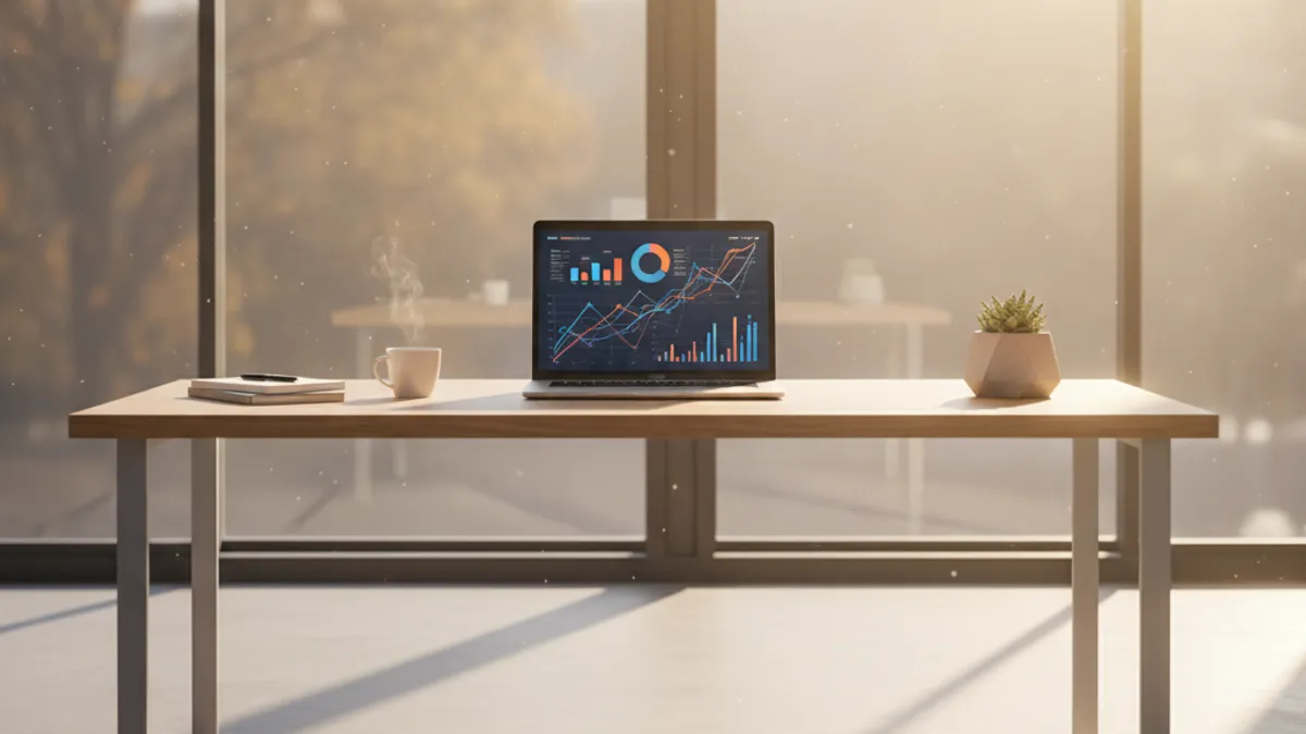 データ分析を象徴するモダンなワークスペース