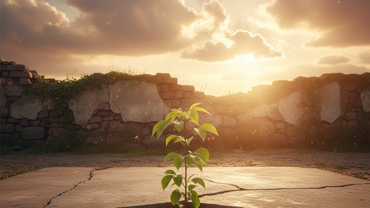 成長を象徴する光の差す風景