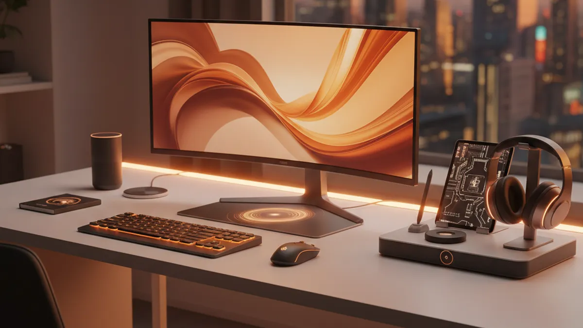 最新テクノロジーツールのデスク