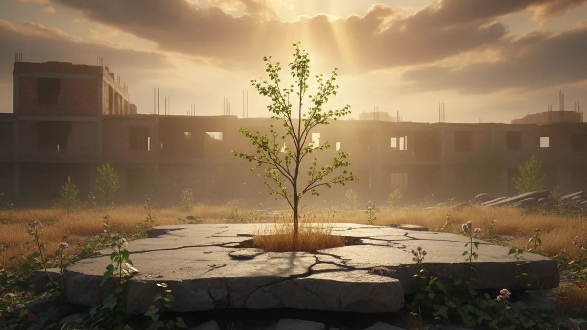 成長を象徴する光の差す風景