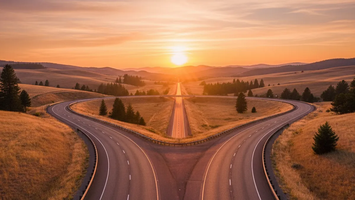 キャリアチェンジを象徴する2つの道