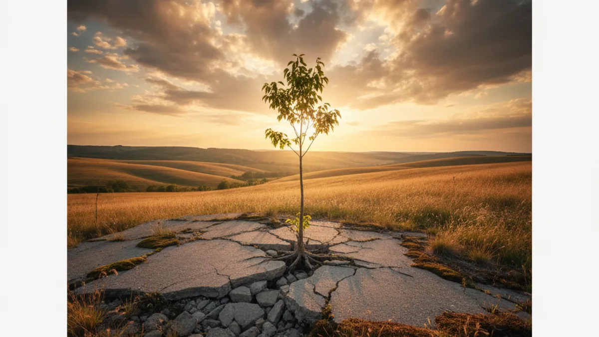 成長を象徴する光の差す風景